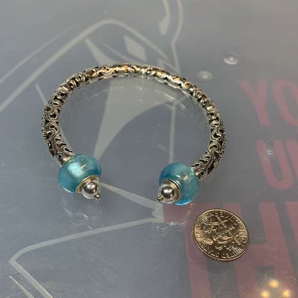 FILIGREE + HANDMADE LAMPWORK BANGLE 5.5 cm diameter - Picture 5 of 5